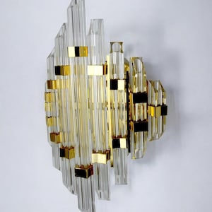 Tubular Venini wall light, murano glass, italy, 1970s