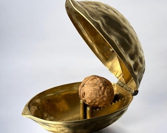 Walnut Shaped Nut Cracker in Brass, Italy 1970’s