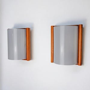 Pair of pine and methacrylate wall lights, Spain 1980