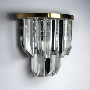 Triedri Venini Sconce, murano crystals, 1970s, Italy