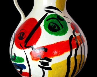 Vase painted by Peter Robert Keil, signed, Germany, 1984