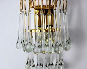 Drops wall lamp by Venini, murano glass, italy, 1960