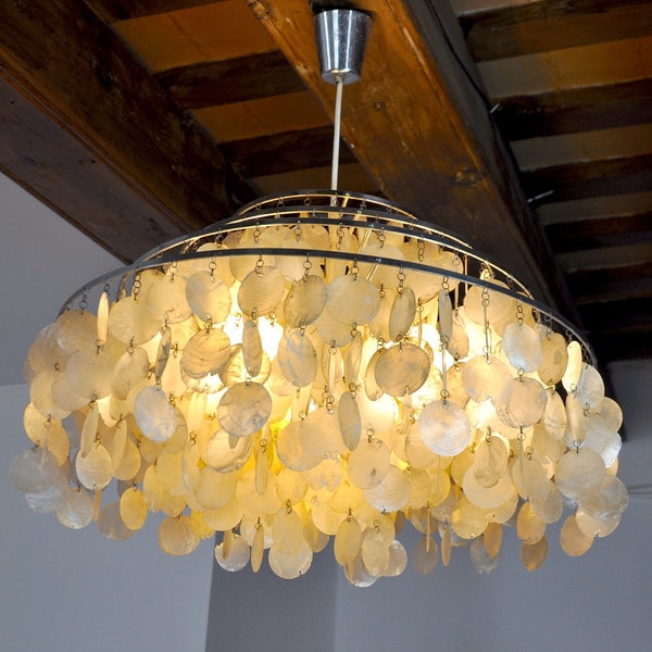 Mother-of-pearl chandelier, 4 levels, 1980, France