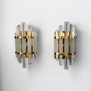 Pair of Venini Murano glass sconces Italy 1970