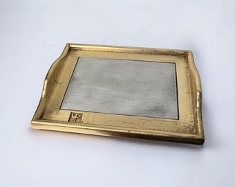 Brutalist pocket emptier by David Marshall, bronze and aluminum, Spain, 1980's
