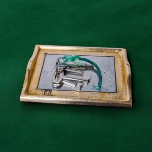 Brutalist pocket emptier by David Marshall, bronze and aluminum, Spain, 1980