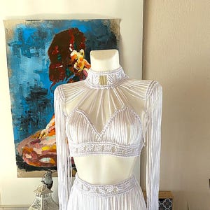 Festival set of macrame top with shoulders and macrame skirt, Rave party set, Burning man Clothing woman, Festival Outfit woman,Festival top