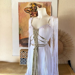 Greek Goddess dress in white and gold, Beach wedding dress, Cleopatra costume, Boho wedding dress, burning man,festival dress, party dress