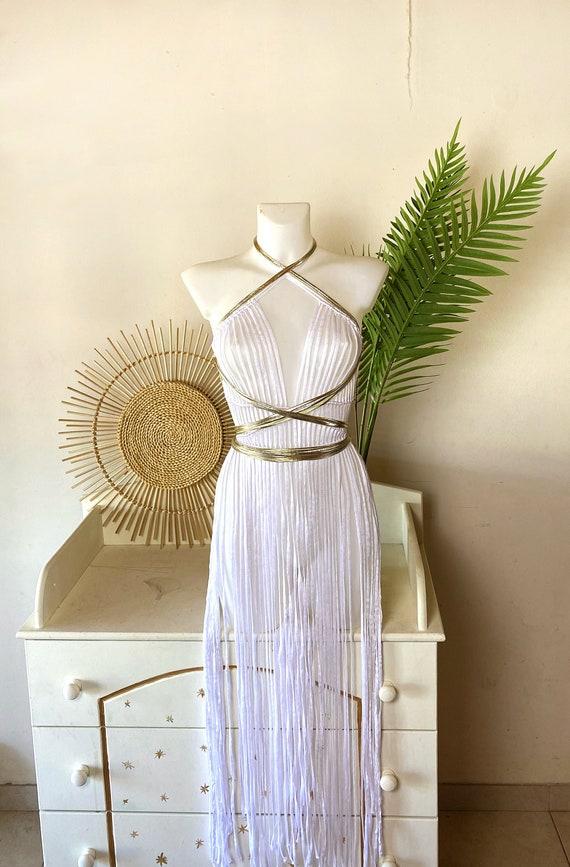 white goddess dress