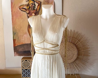 Jala Dress - Almond, Transparent Soft Gold Silk Dress, Grecian Boho Chic  Dress, Golden Bridal Fashion Cape, White Raven - Etsy UK