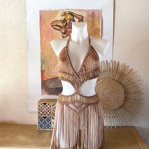 Festival Outfit, Cut out waist dress, Burner outfit, Burning Man Costume, Rave Outfit, Festival Clothing Woman, Macrame dress