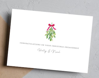 Christmas engagement card, christmas engagement, christmas, personalised engagement, greeting card, stationery