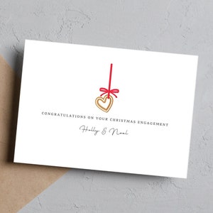 Kerstverlovingskaart, verlovingskaart, kerstverloving, Kerstmis, gepersonaliseerde betrokkenheid, wenskaart, briefpapier
