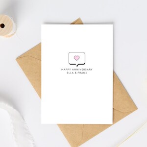 anniversary card, personalised anniversary card, happy anniversary, minimal anniversary, greeting card, stationery
