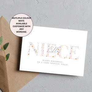 personalisierte Nichte Geburtstagskarte, Nichte, Nichte Geburtstag, personalisierte Geburtstagskarte, personalisierte Geburtstagskarte