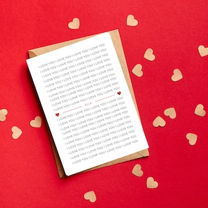 I love you Karte, personalisierte Karte, Jahrestagskarte, Valentinstagskarte, minimaler Jahrestag, Grußkarte, Briefpapier