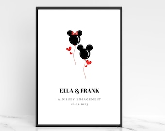 Fairytale engagement print, micky engagement, personalised engagement, wedding, wedding stationery, stationery