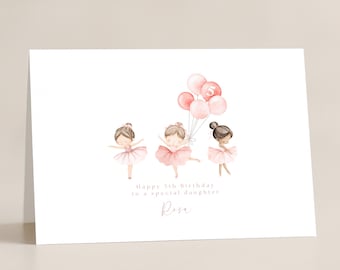 Ballerina Birthday Card, any age, any wording. Birthday card, Daughter, Niece, Sister