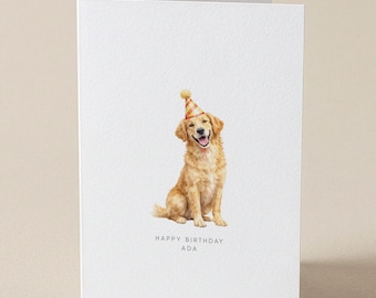 Tarjeta de cumpleaños de Golden Retriever, cualquier edad, cualquier relación