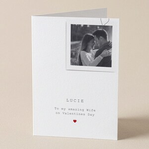 Tarjeta del Día de San Valentín para esposa con foto con clip, Esposa imagen 1