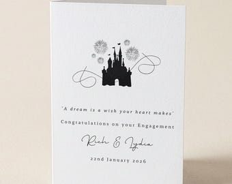 Cartão de noivado de conto de fadas, cartão de noivado, noivado personalizado, parabéns pelo noivado, cartão de felicitações, casamento