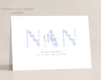 personalised Nan birthday card, Nan, Nan birthday, personalised birthday card