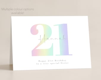 personalised 21st birthday card, twenty-one, 21st birthday, daughter, friend