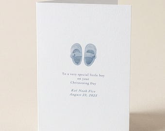 Personalised Christening Card, Baby Boy Naming Day, Baptism