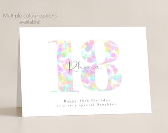 personalised 18th birthday card, eighteen, 18th birthday, daughter, friend