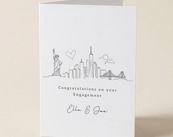 New York Verlobungskarte, Verlobungskarte, personalisierte Verlobung, Glückwünsche Verlobung, Grußkarte, Hochzeit