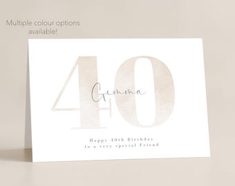 personalised 40th birthday card, fourty, 40th birthday, daughter, wife, friend