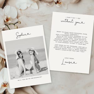 Brautjungfer Foto Vorschlag Karte, personalisiert Willst du meine Brautjungfer sein Fotopostkarte, personalisierbar Polaroid, willst du meine Brautjungfer sein