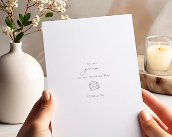 À mon marié le jour de notre mariage, marié, carte à mon marié, cartes de mariage, carte de mariage personnalisée