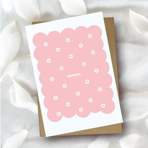 Carte de fête des mères, carte simple maman, carte personnalisée, bonne fête des mères, carte de fête des mères simple, carte florale de fête des mères