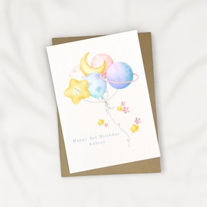 spersonalizowana kartka urodzinowa z balonami, spersonalizowana kartka, spersonalizowana kartka urodzinowa, kartka urodzinowa dla dzieci, kartka z życzeniami, pastelowe balony