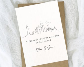 New York engagement card, engagement card, personalised engagement, congratulations engagement, greeting card, wedding