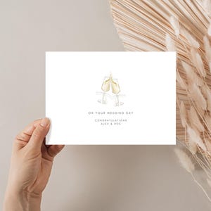 carte de mariage champagne, carte de fiançailles personnalisée, carte personnalisée, carte moderne, champagne