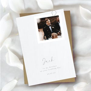 Para mi hermano en el día de tu boda, Hermano, Tarjeta para mi hermano, Tarjetas para el día de la boda, Tarjeta de boda personalizada