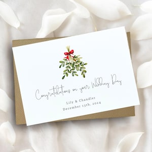 Cartão de dia de casamento de Natal, casamento de Natal, casamento sazonal, Natal, casamento personalizado, casamento