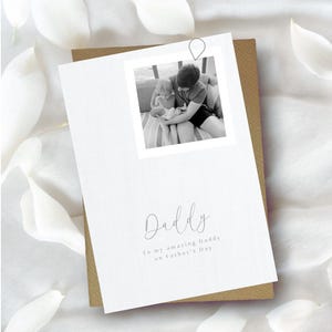 Tarjeta para el Día del Padre con foto, tarjeta personalizada, feliz día del padre, tarjeta sencilla para el Día del Padre.