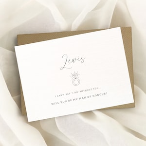 serez-vous mon homme d'honneur, carte d'homme d'honneur personnalisée, carte de proposition en mariage, homme d'honneur, papeterie de mariage, carte de voeux