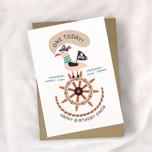 Cartão de aniversário com tema pirata para qualquer idade, cartão pirata personalizado, cartão de aniversário personalizado, cartão de aniversário infantil, cartão personalizado