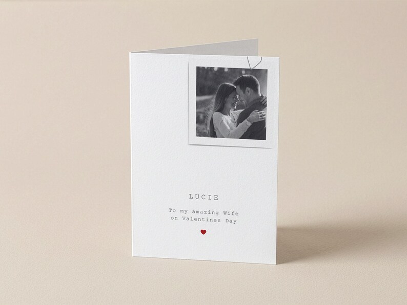 Tarjeta del Día de San Valentín para esposa con foto con clip, Esposa imagen 1