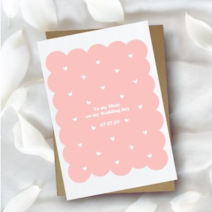 Alla mia mamma per il giorno del mio matrimonio, biglietto per la mamma, biglietto per la mia mamma, biglietti per il giorno del matrimonio, biglietto di nozze personalizzato