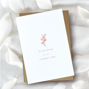 Tarjeta sencilla para el día de la madre, Día de la Madre, tarjeta personalizada, feliz día de la madre, tarjeta sencilla para el día de la madre, tarjeta floral para el día de la madre
