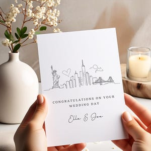 Cartão de casamento em Nova York, NYC, dia do casamento, cartão de casamento personalizado, casamento, noiva, papelaria para casamento, papelaria