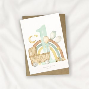 personalised 1st birthday card, personalised card, personalised birthday card, childrens birthday card, greeting card, personalised card