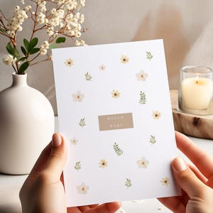 blumige neue Babymädchen-Karte, Babymädchen-Karte, Willkommen auf der Welt, Glückwunsch neues Baby, personalisierte Babykarte, Grußkarte, Babymädchen