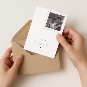 Tarjeta del Día de San Valentín para esposa con foto con clip, Esposa imagen 2