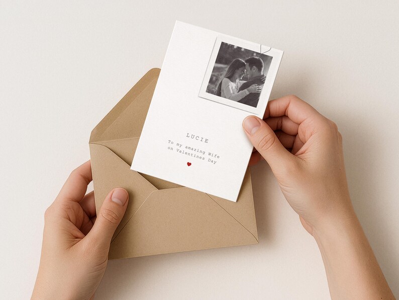 Tarjeta del Día de San Valentín para esposa con foto con clip, Esposa imagen 2